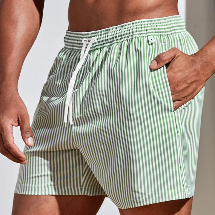 Aquaro Herren Badeshorts – Badehose mit Kordelzug und Tasche
