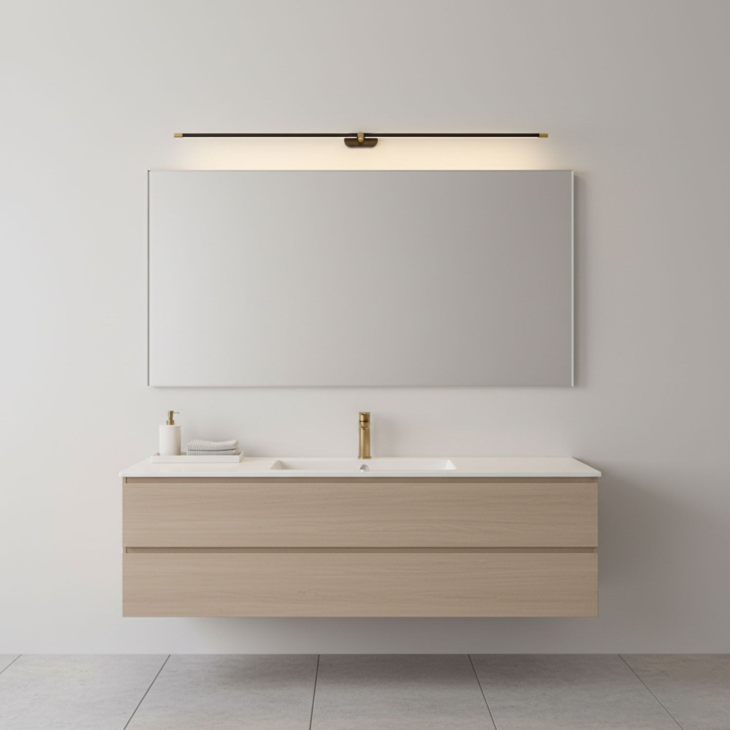 Lineare LED Spiegelleuchte für Badezimmer und Waschtisch