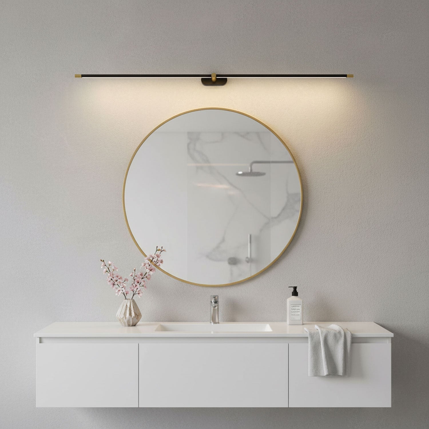 Lineare LED Spiegelleuchte für Badezimmer und Waschtisch