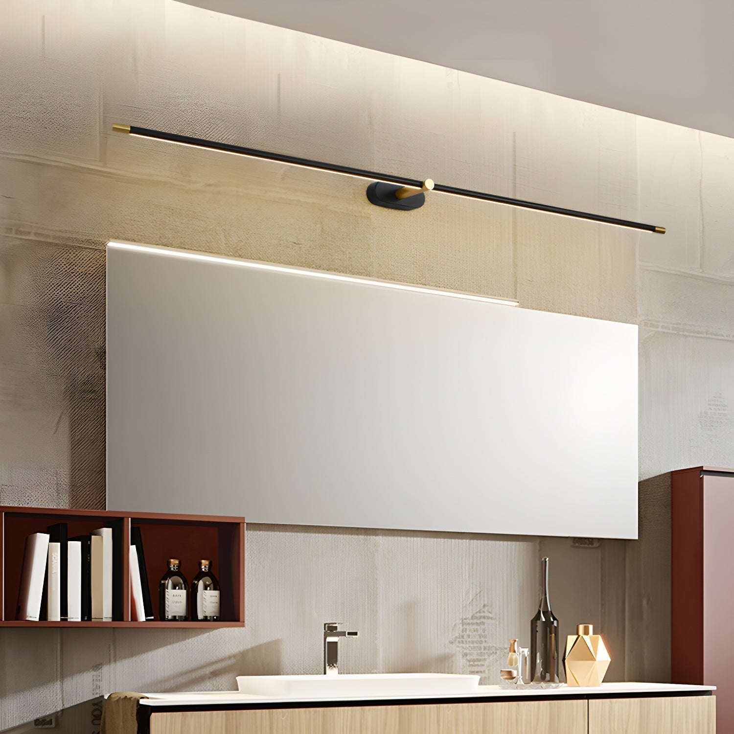 Lineare LED Spiegelleuchte für Badezimmer und Waschtisch