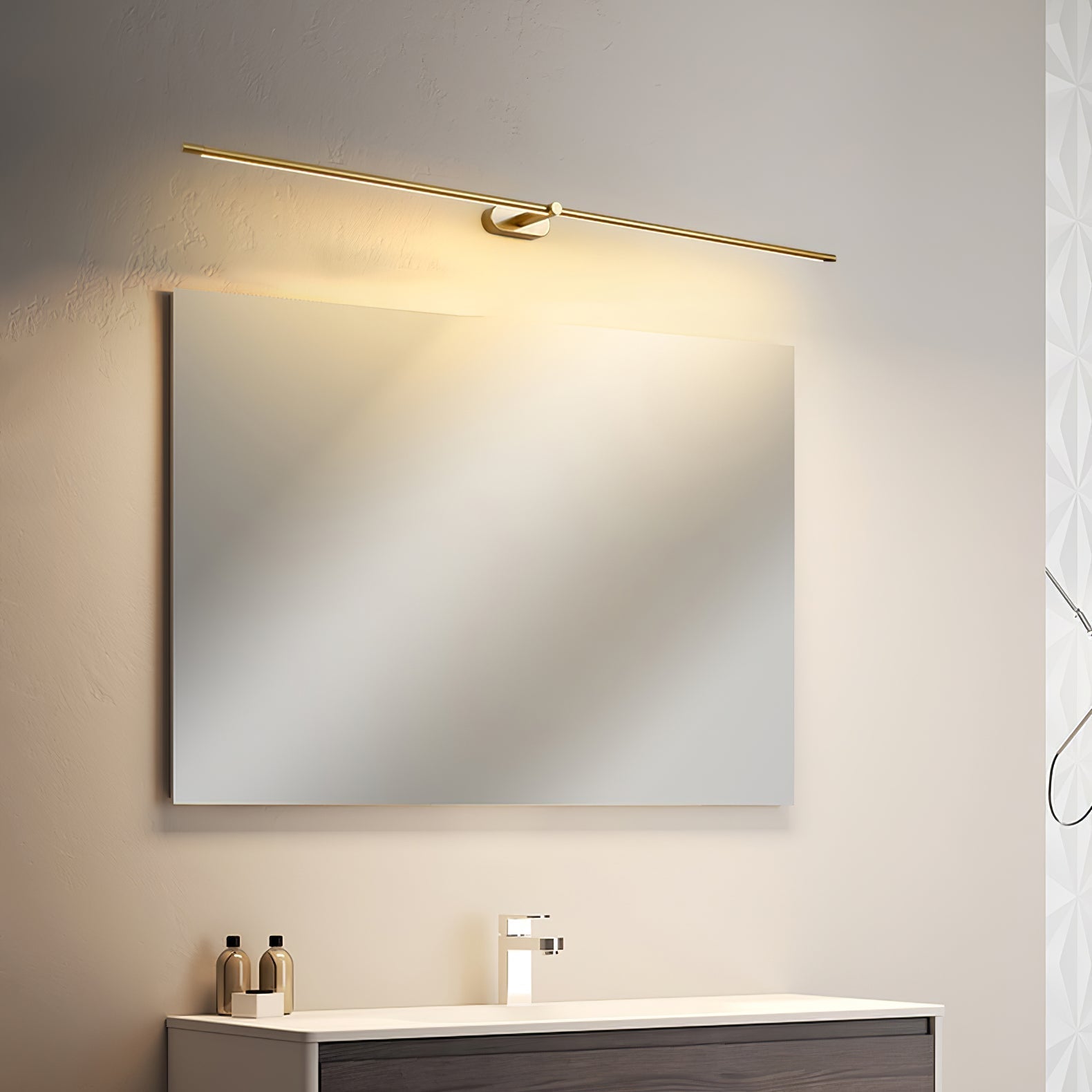 Lineare LED Spiegelleuchte für Badezimmer und Waschtisch