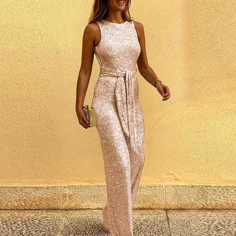 Glamira Jumpsuit Damen – Ärmelloser Overall mit Weitem Bein