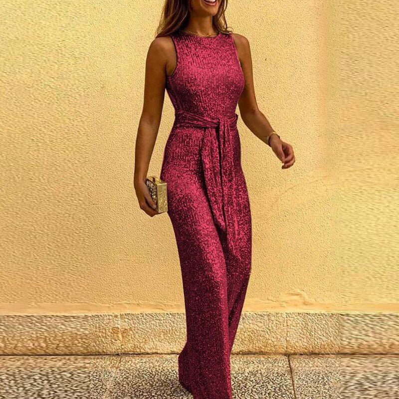 Glamira Jumpsuit Damen – Ärmelloser Overall mit Weitem Bein