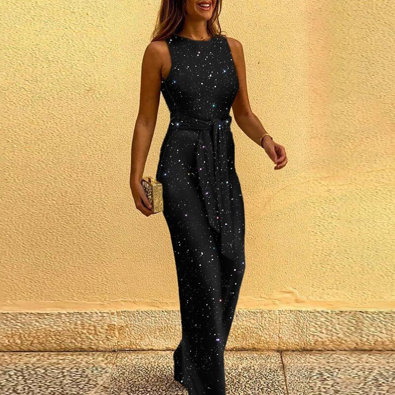 Glamira Jumpsuit Damen – Ärmelloser Overall mit Weitem Bein