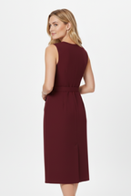 Livessa Damen Midi-Hemdkleid Ärmellos mit Taillengürtel Elegant