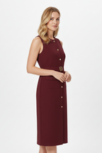 Livessa Damen Midi-Hemdkleid Ärmellos mit Taillengürtel Elegant