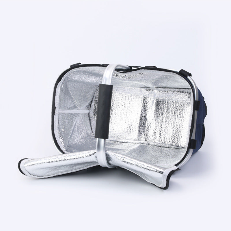 Klappora Faltbarer Einkaufskorb mit Aluminiumrahmen und Reißverschluss