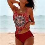 Aquarelle Tankini Damen – Zweiteiliger Badeanzug mit Muster