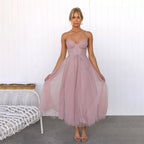 LineaBelle Midikleid Damen – Elegantes Kleid mit Definierter Taille