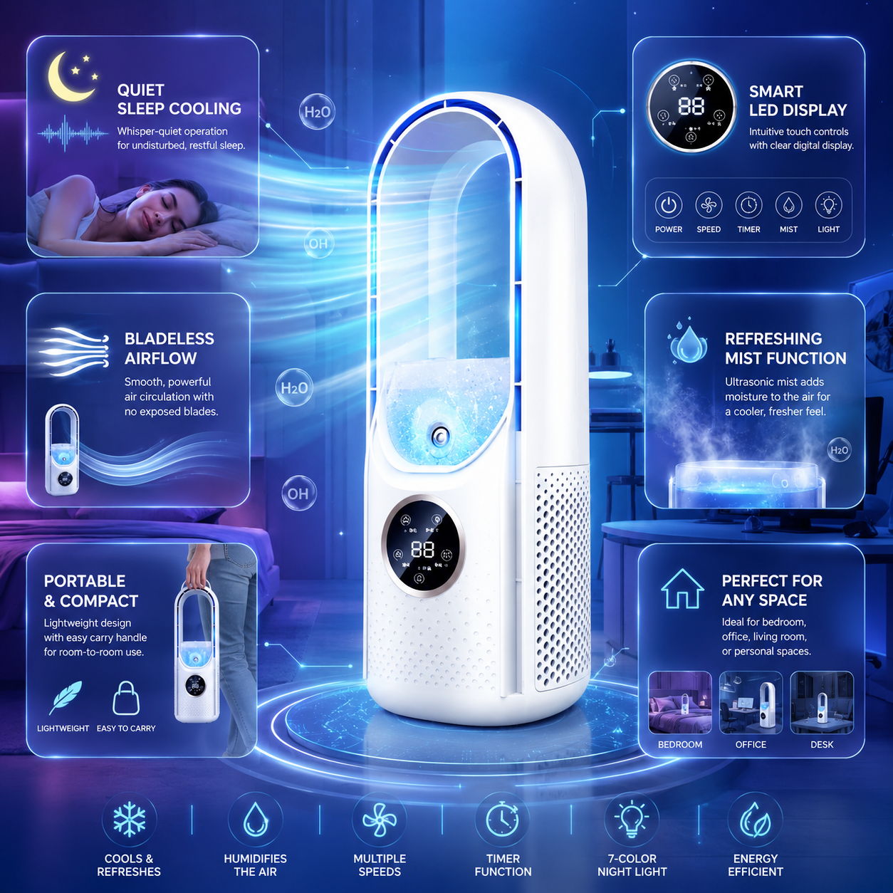 AirSilent Tragbarer Luftkühler