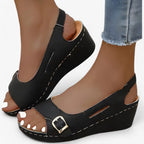 Velmora Damen Keilsandalen aus Leder mit Komfort und Eleganz