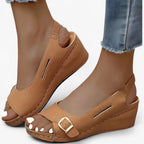 Velmora Damen Keilsandalen aus Leder mit Komfort und Eleganz