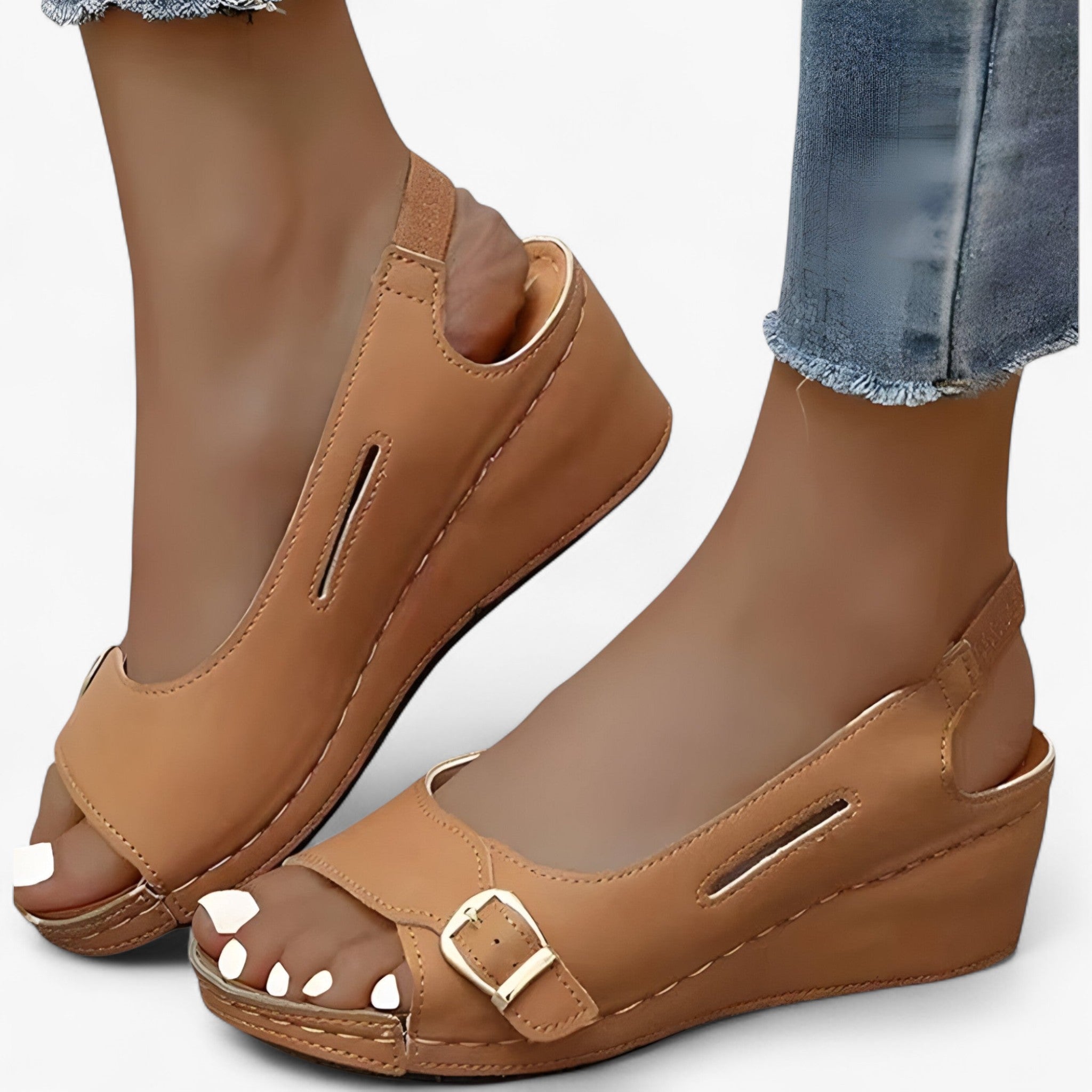 Velmora Damen Keilsandalen aus Leder mit Komfort und Eleganz