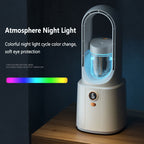 AirGlow PureFlow wentylator bezłopatkowy z nawilżaczem powietrza i lampką nocną  