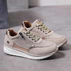 Damen Freizeitschuhe mit Reißverschluss und Wildlederoptik