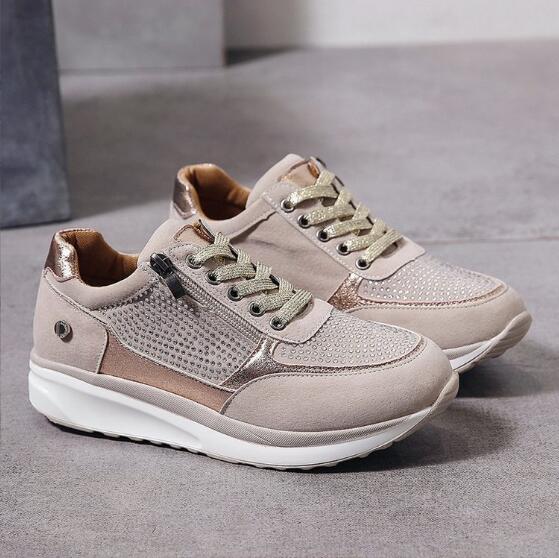 Damen Freizeitschuhe mit Reißverschluss und Wildlederoptik