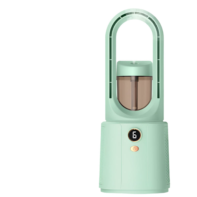 AirGlow PureFlow wentylator bezłopatkowy z nawilżaczem powietrza i lampką nocną  