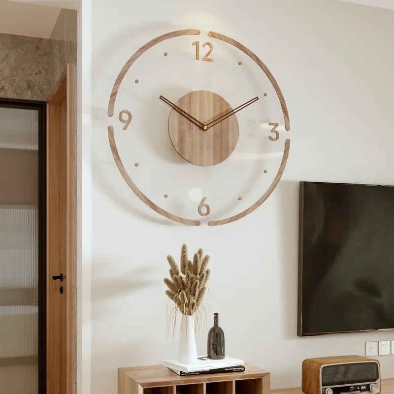 Holz-Wanduhr mit großem Format und leisem Uhrwerk