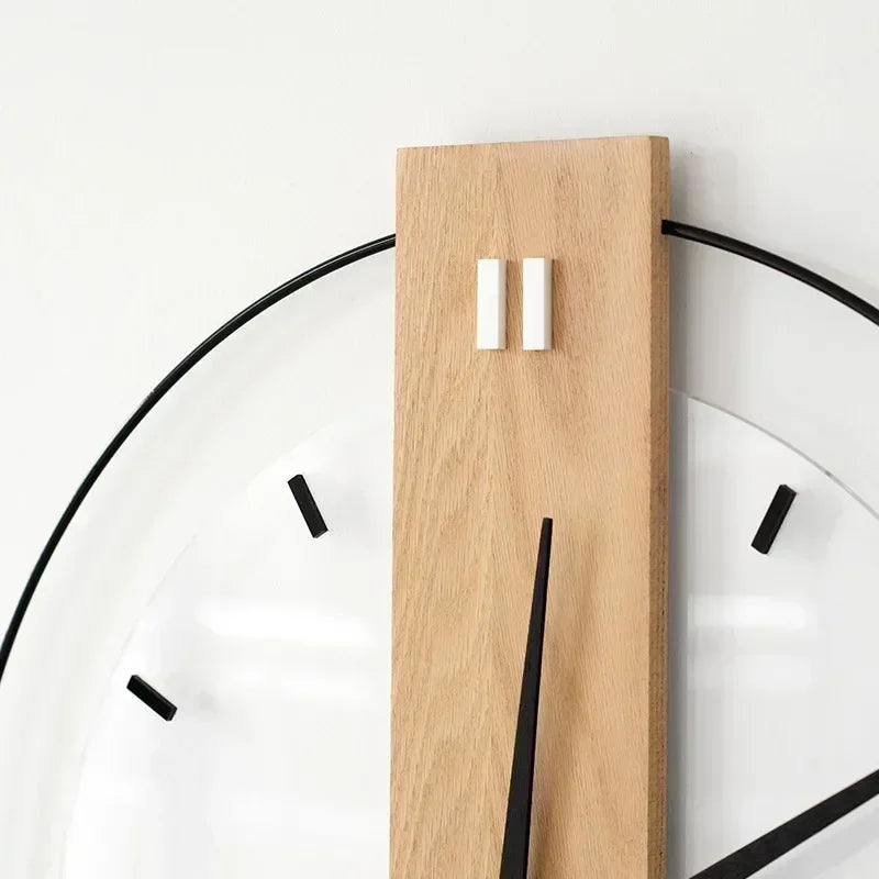 Holz-Wanduhr rund mit leisem Uhrwerk aus Bambus