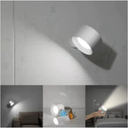 Bezprzewodowa lampa ścienna LED z obrotową głowicą i ładowaniem USB