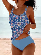 Aquarelle Tankini Damen – Zweiteiliger Badeanzug mit Muster