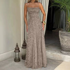 Blütenzauber Maxikleid mit Schnürdetail – Florales Sommerkleid Damen
