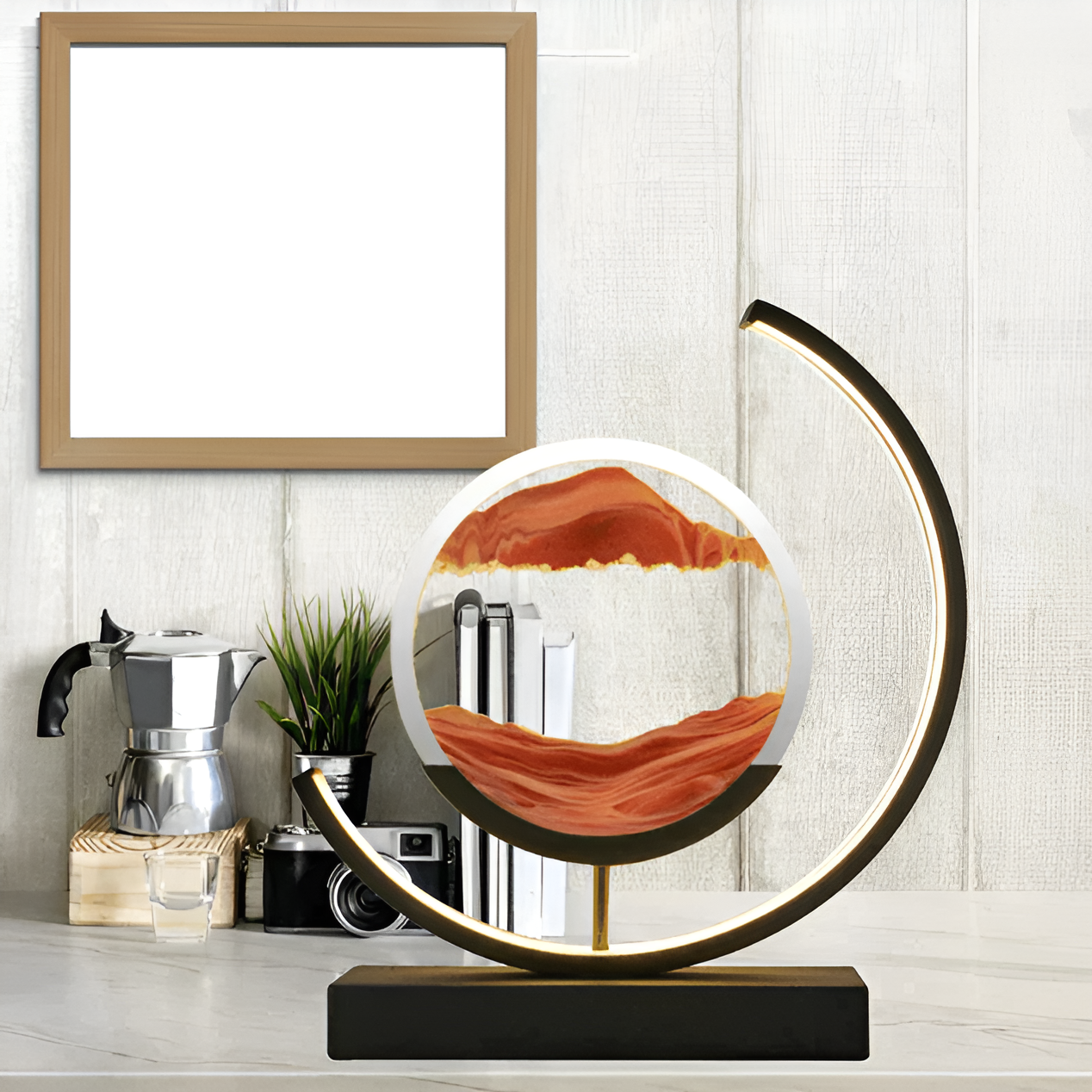 Lampa stołowa Lumera LED Sandlicht z wzorem piasku