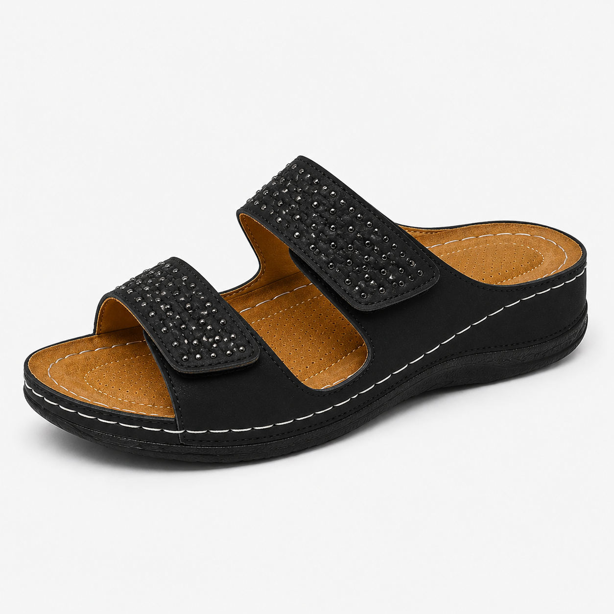 Sorevia Damen Ledersandalen mit Keilabsatz Komfort für den Sommer