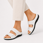 Sorevia Damen Ledersandalen mit Keilabsatz Komfort für den Sommer