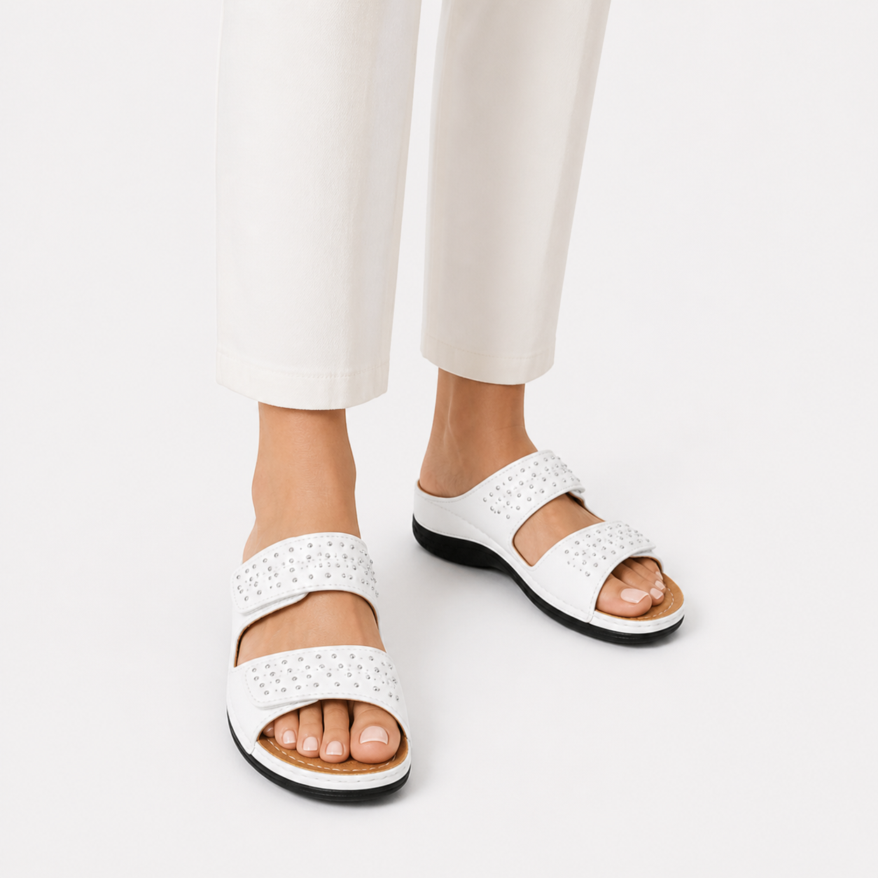 Sorevia Damen Ledersandalen mit Keilabsatz Komfort für den Sommer