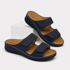 Sorevia Damen Ledersandalen mit Keilabsatz Komfort für den Sommer