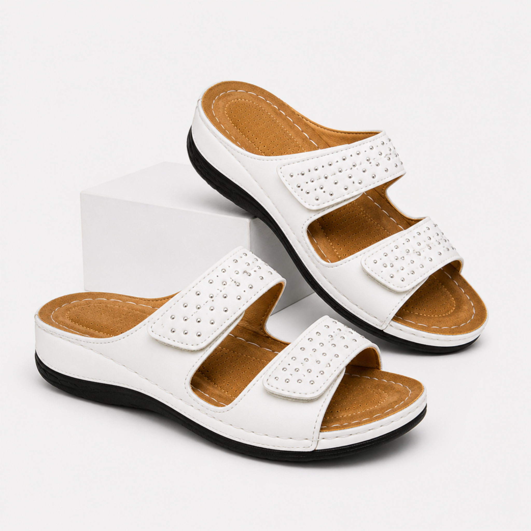 Sorevia Damen Ledersandalen mit Keilabsatz Komfort für den Sommer