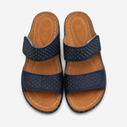 Sorevia Damen Ledersandalen mit Keilabsatz Komfort für den Sommer