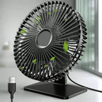 BreezeOrbit USB Tischventilator mit Oszillation & 4 Geschwindigkeiten