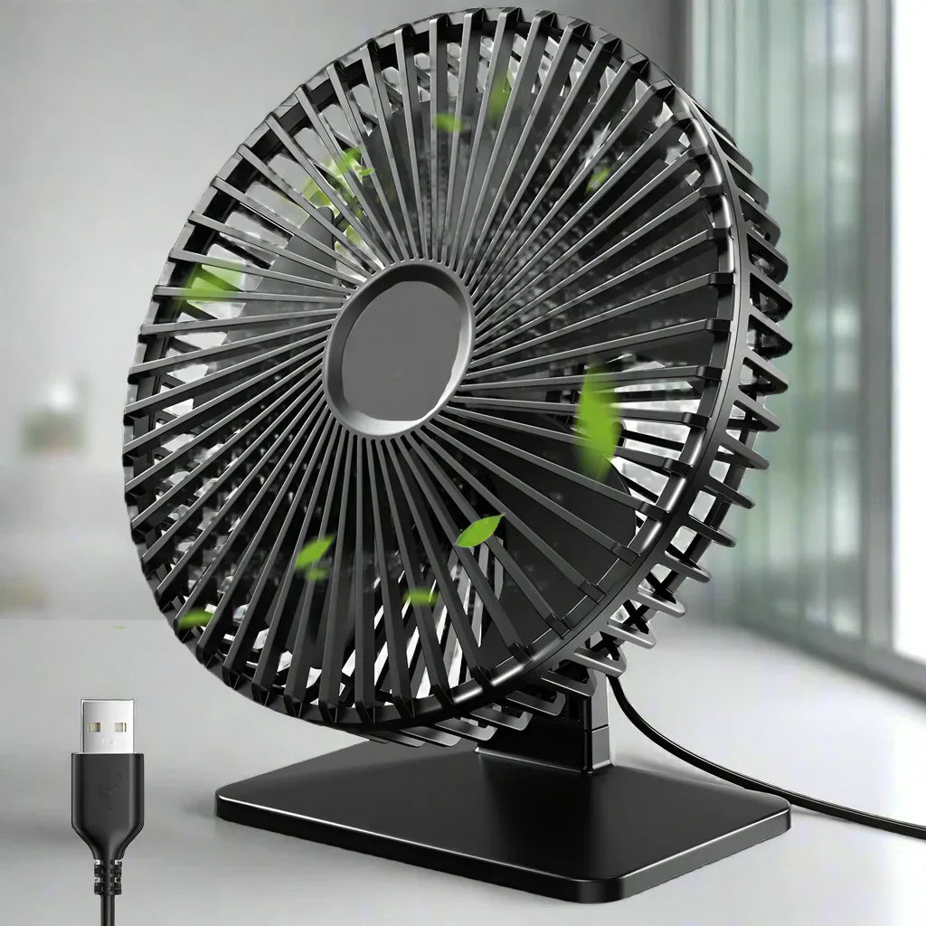 BreezeOrbit USB Tischventilator mit Oszillation & 4 Geschwindigkeiten