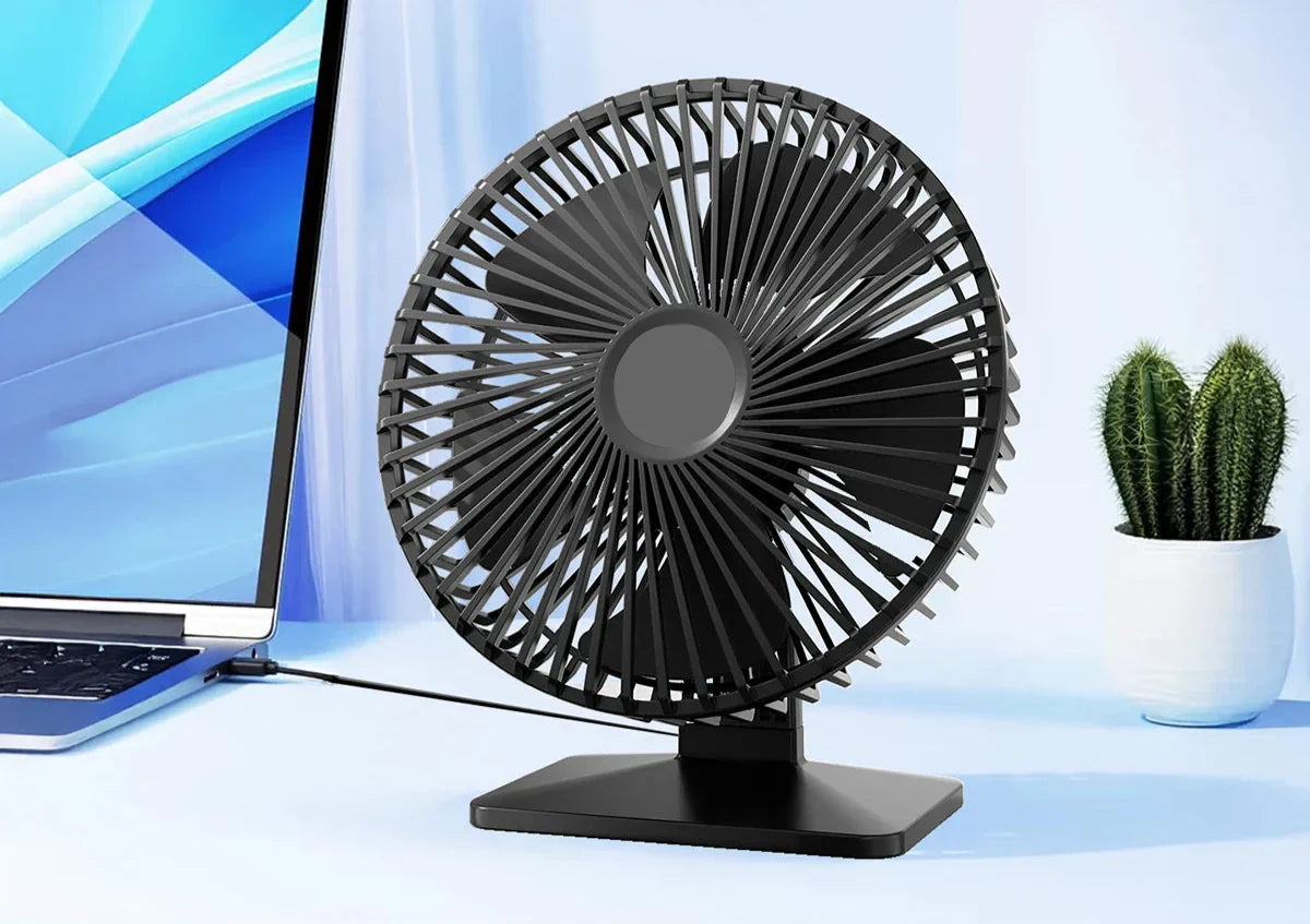 BreezeOrbit USB Tischventilator mit Oszillation & 4 Geschwindigkeiten