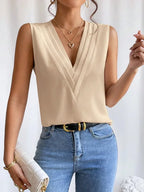 Elanora Damenbluse – Ärmellose Elegante Bluse für Alltag & Büro