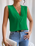 Elanora Damenbluse – Ärmellose Elegante Bluse für Alltag & Büro