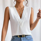 Elanora Damenbluse – Ärmellose Elegante Bluse für Alltag & Büro