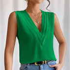 Elanora Damenbluse – Ärmellose Elegante Bluse für Alltag & Büro