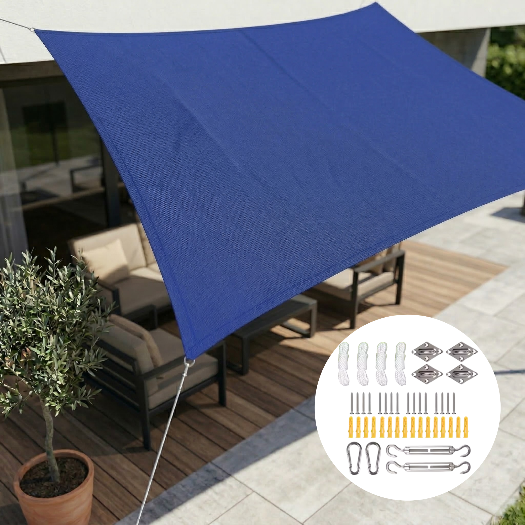 SkyCover Rechteckiges Sonnensegel wasserdicht mit UV-Schutz