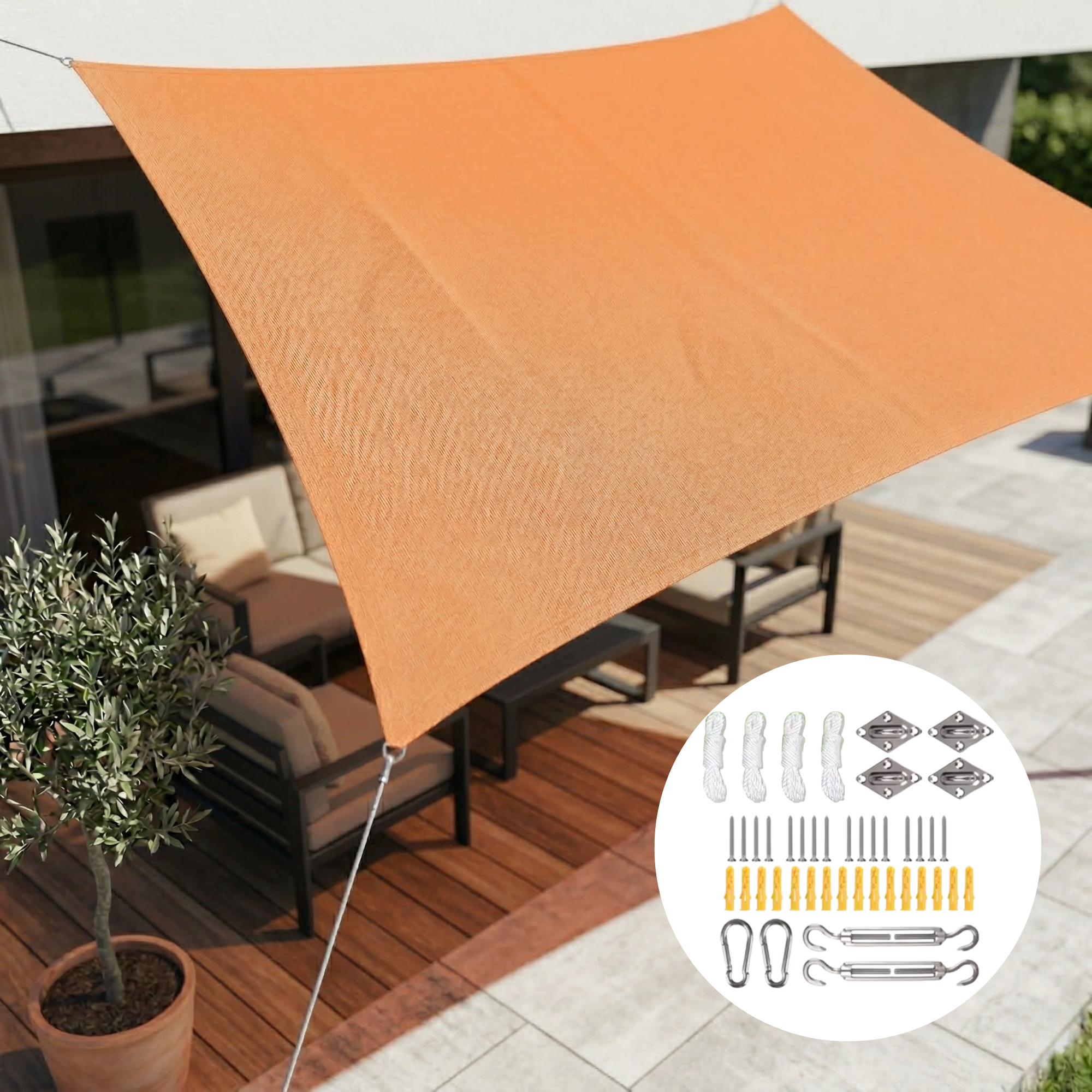 SkyCover Rechteckiges Sonnensegel wasserdicht mit UV-Schutz