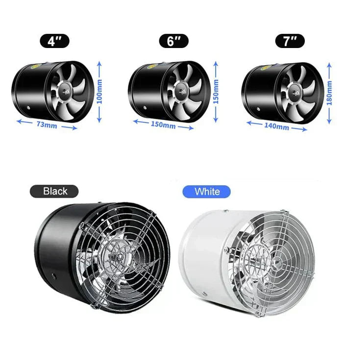 Venturo MaxFlow udsugningsventilator i metal til bad & køkken 220V