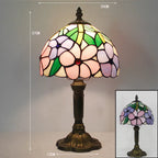 Luminara Tiffany bordlampe med farvet glasdesign
