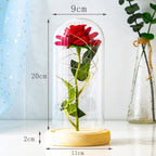 Rosenglanz LED Dekorationsrose unter Glasglocke Geschenkidee