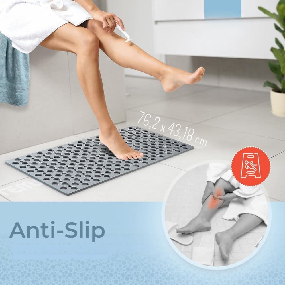 SafeStep Rutschfeste Duschmatte mit Saugnäpfen und Wasserablauf
