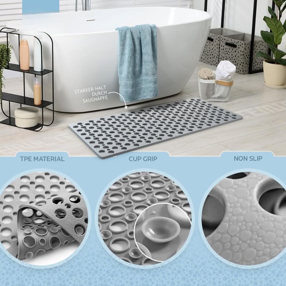 SafeStep Rutschfeste Duschmatte mit Saugnäpfen und Wasserablauf