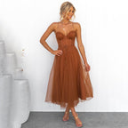 LineaBelle Midikleid Damen – Elegantes Kleid mit Definierter Taille