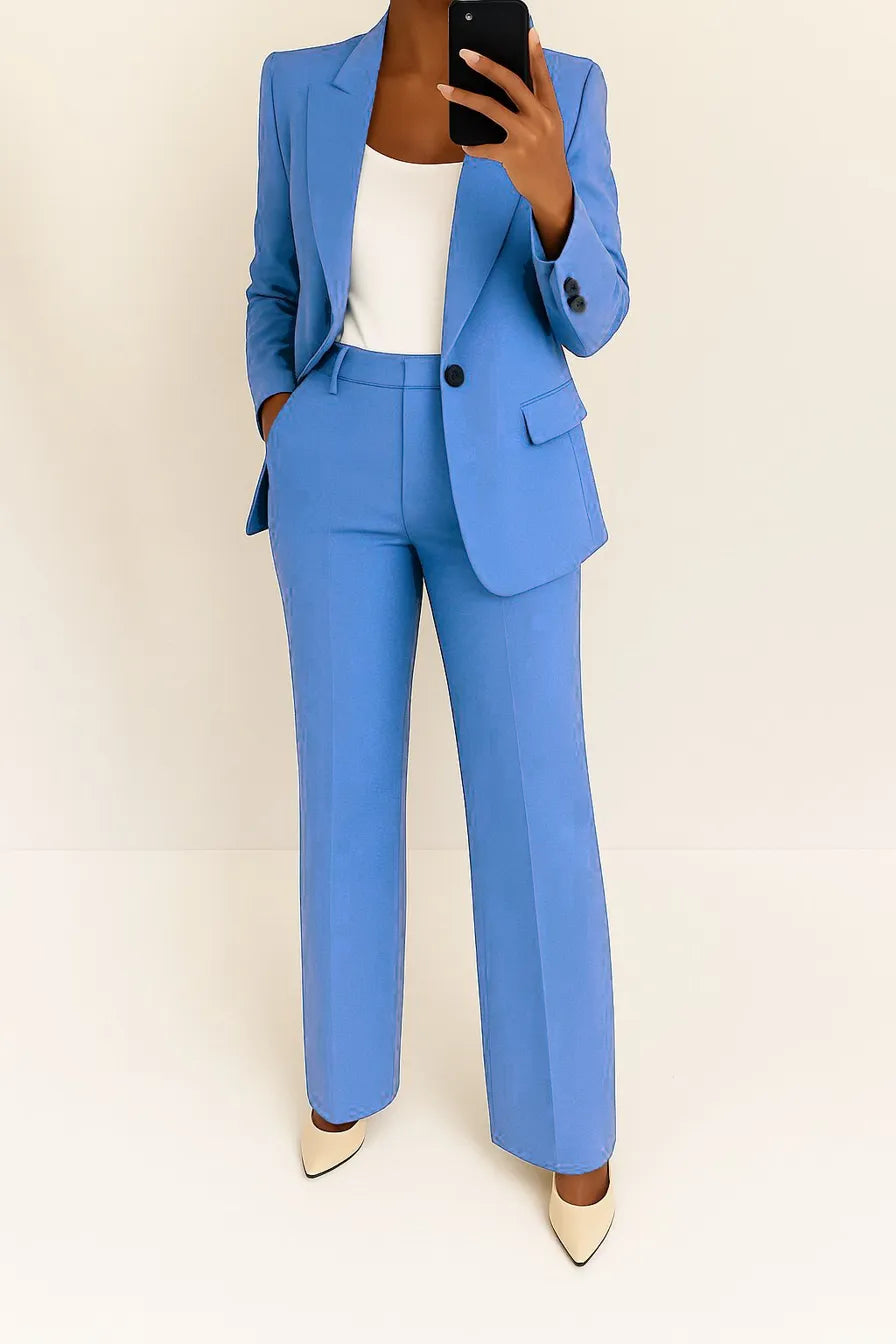 Elegante Damen Kombination Zweiteiler Blazer und Hose