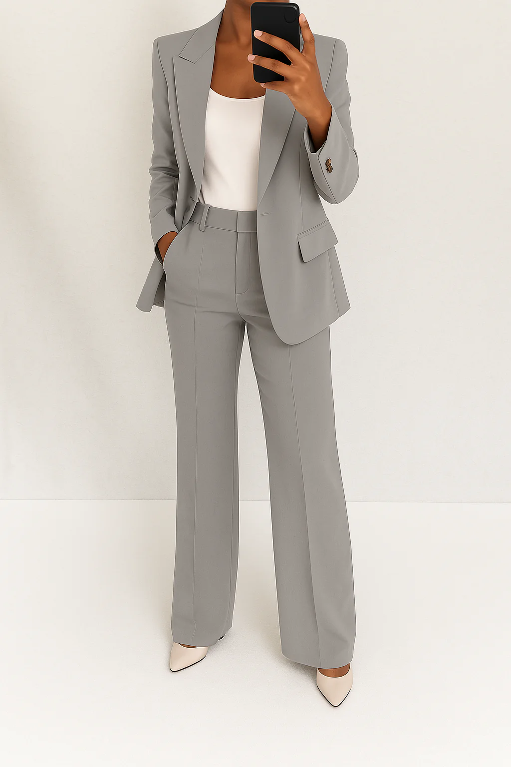 Elegante Damen Kombination Zweiteiler Blazer und Hose